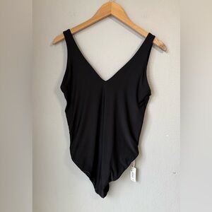 NWT Aerie Smoothez V Neck Thong Black Bodysuit Women’s Size XL